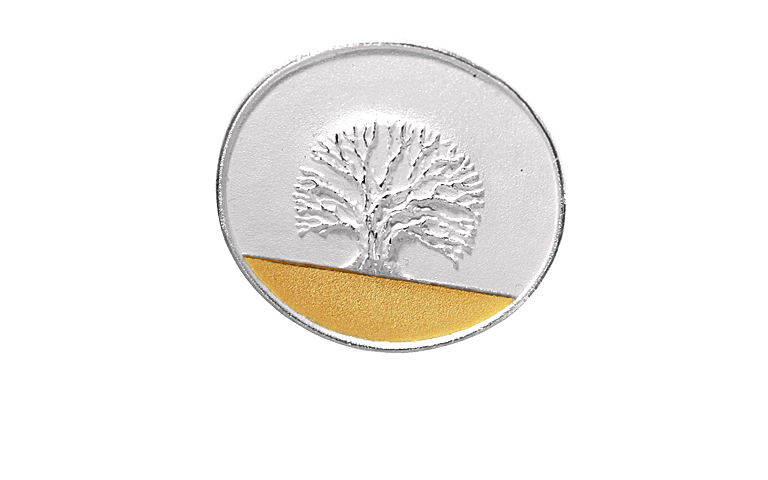 10096-Brosche, Silber 925 mit Gold 750