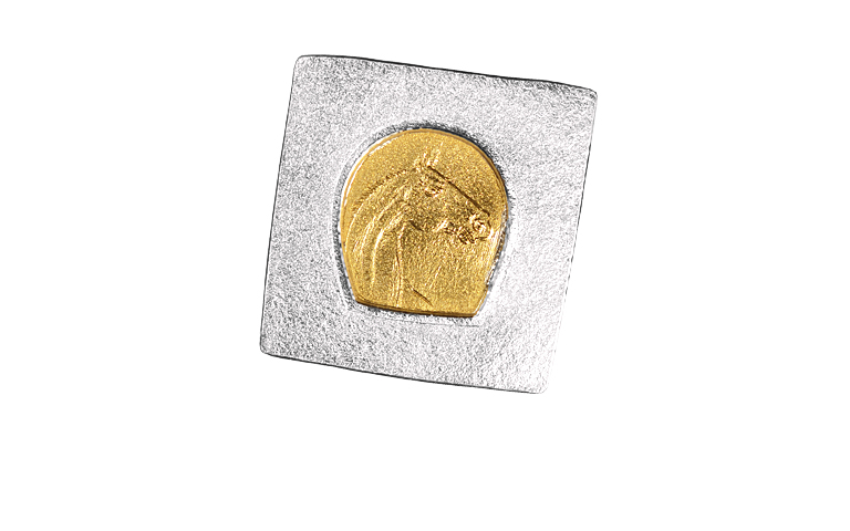 10349-Brosche, Silber 925 mit Gold 750