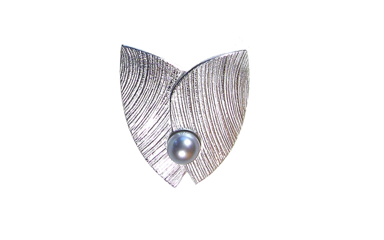 30002-Brosche mit Perle, 925 Silber