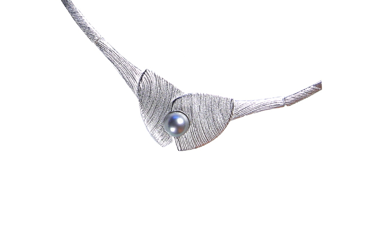 31027-Halsschmuck 925 Silber mit Tahiti-Perle
