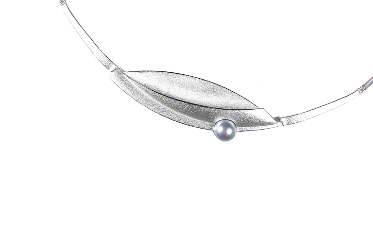 31030-Halsschmuck 925 Silber mit Tahiti-Perle