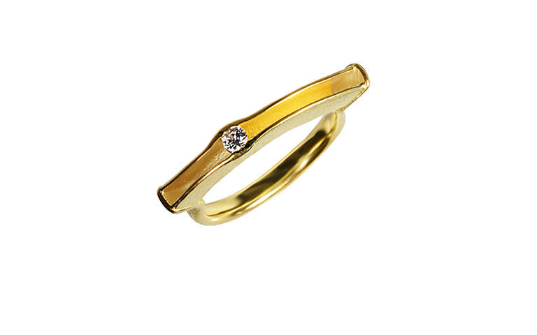 02167-Ring, Gold 750 mit Brillant