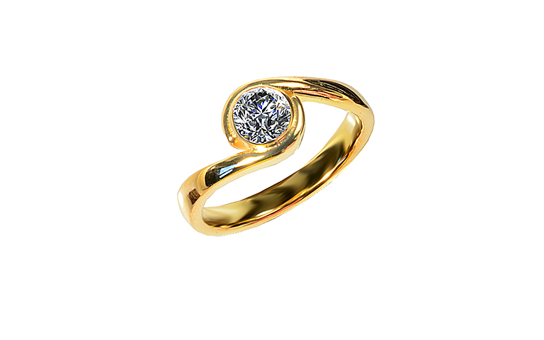 03172-Ring, Gold 750 mit Brillant
