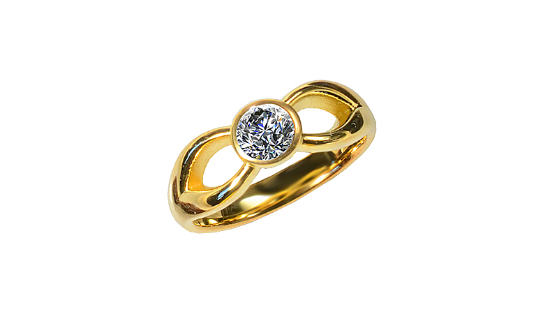 03173-Ring, Gold 750 mit Brillant