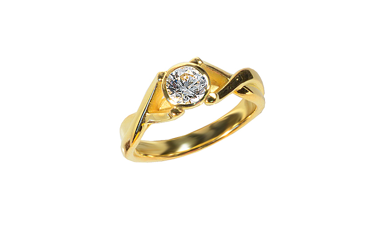 03174-Ring, Gold 750 mit Brillant