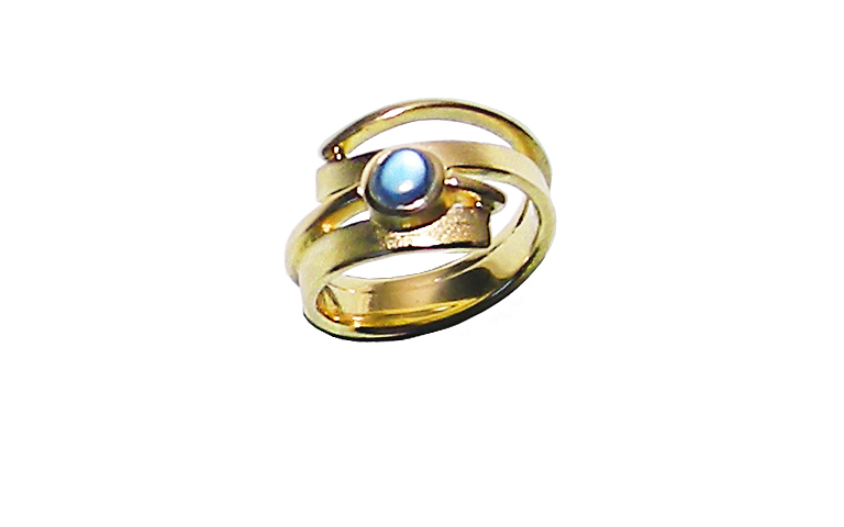 05173-Ring, Gold 750, Mondstein