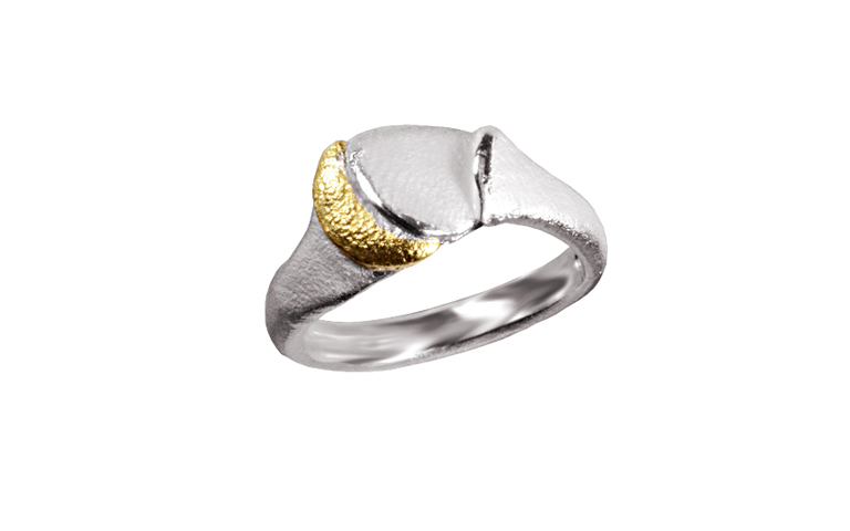 12506-Ring, Silber 925 und Gold 750