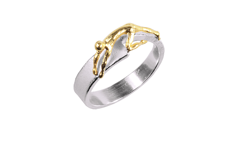 12707-Ring, Silber 925 mit Gold 750