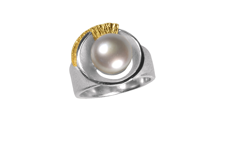 12798-Ring, Silber 925 mit Gold 750