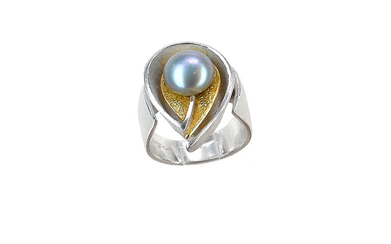12801-Ring, Gold 750, Silber 925