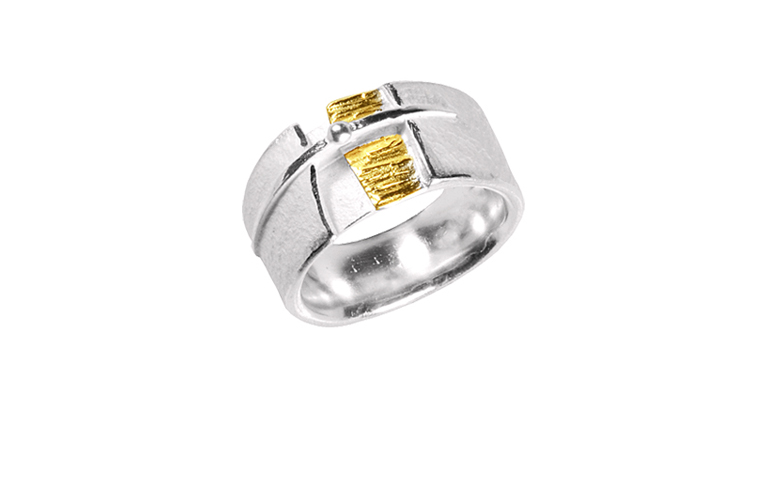 12806-Ring, Silber 925 mit Gold 750