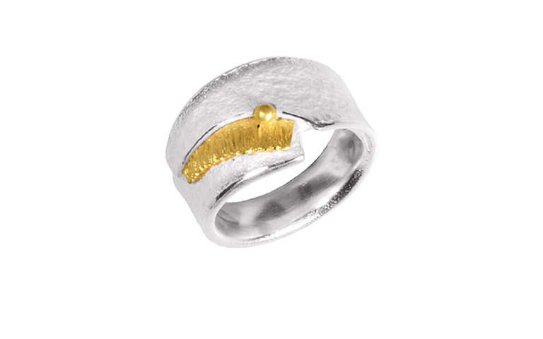 12809-Ring, Silber 925 mit Gold 750