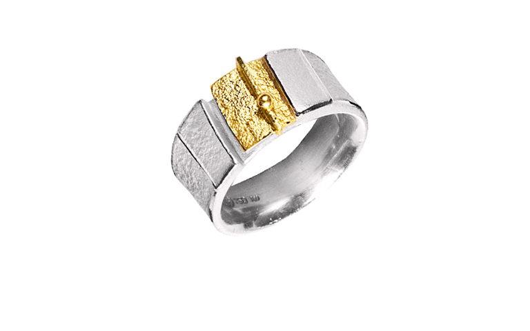 12810-Ring, Silber 925 mit Gold 750
