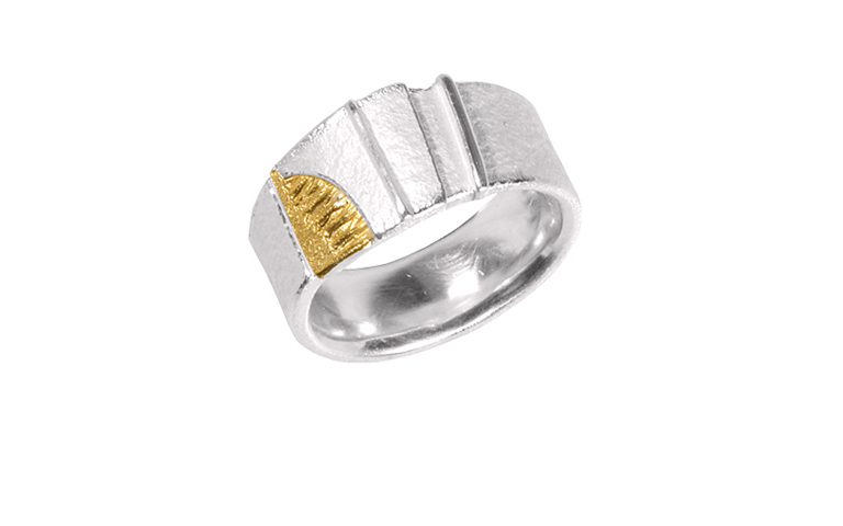 12811-Ring, Silber 925 mit Gold 750