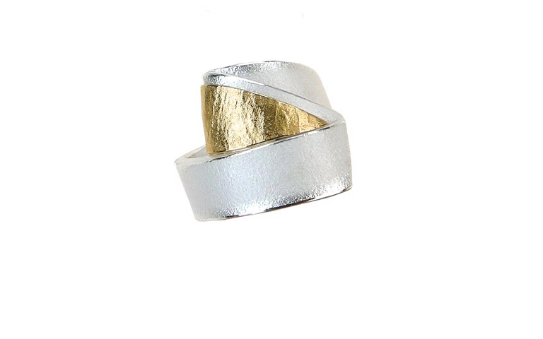 12818-Ring, Gold 750, Silber 925