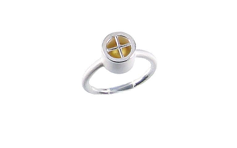 12837-Ring, Gold 750, Silber 925