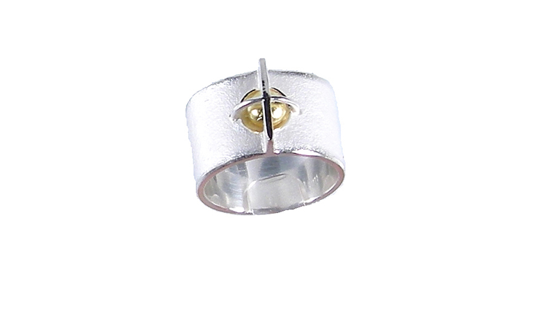12838-Ring, Gold 750, Silber 925