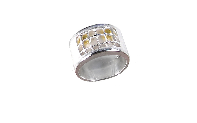 12842-Ring, Gold 750, Silber 925