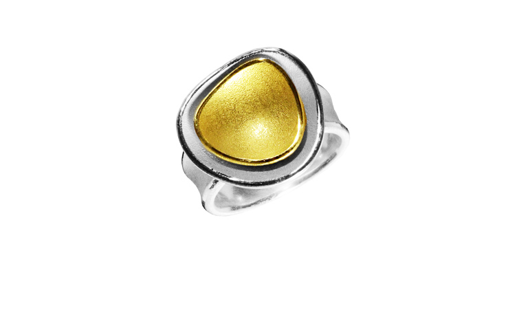 12877-Ring, Silber 925 mit Gold 750