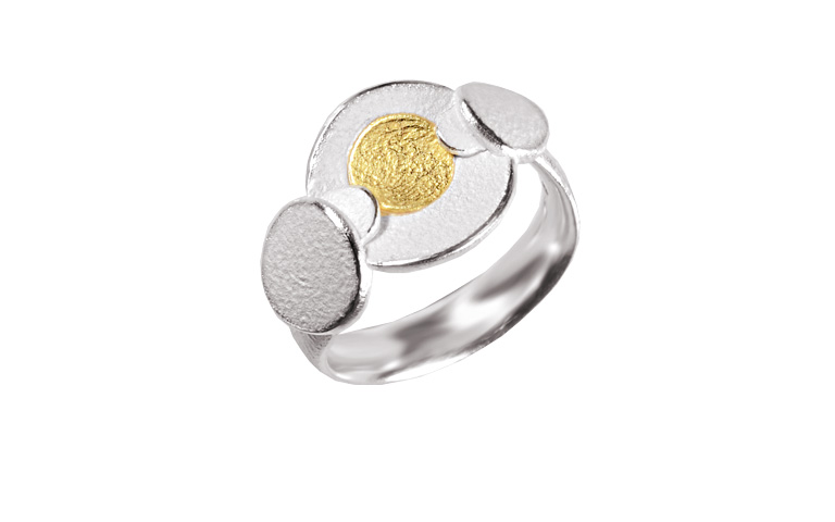 12904-Ring, Silber 925 mit Gold 750