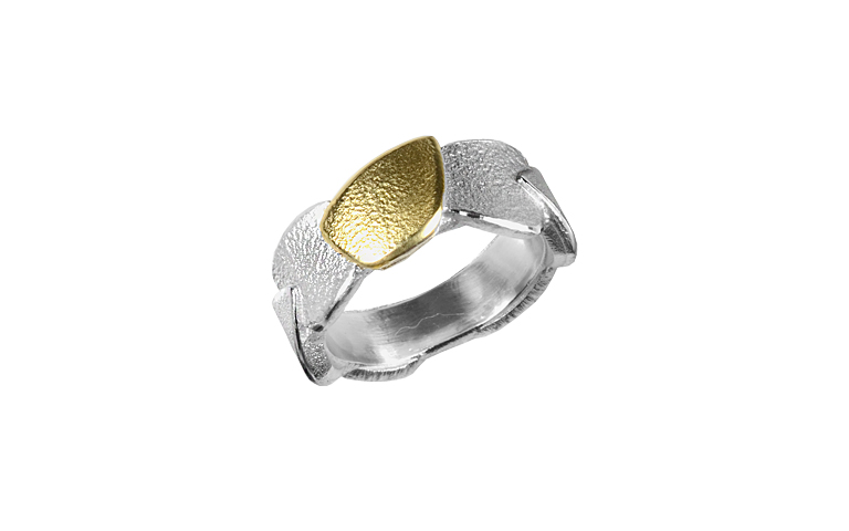 12910-Ring, Silber 925 mit Gold 750