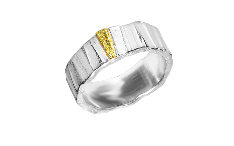 12937-Ring, Silber 925 mit Gold 750