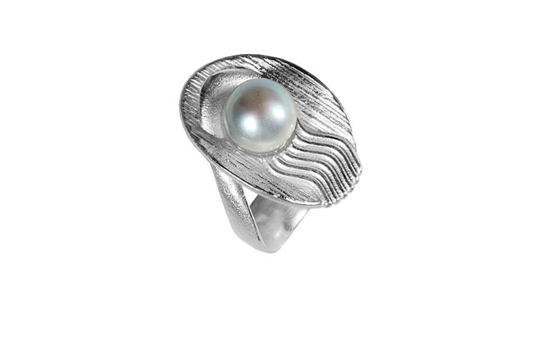 32029-Ring mit Perle, 925 Silber