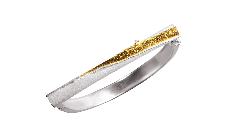 14242-bracelet, silver 925 with gold 750 and brilliant