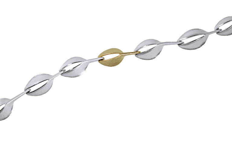 14245-bracelet, silver 925 with gold 750