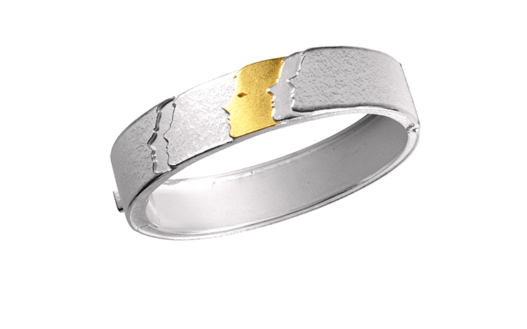 14250-bracelet, silver 925 with gold 750