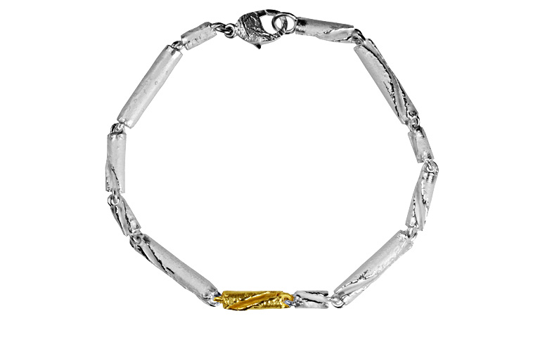 14261-bracelet, silver 925 with gold 750
