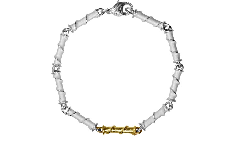 14266-bracelet, silver 925 with gold 750