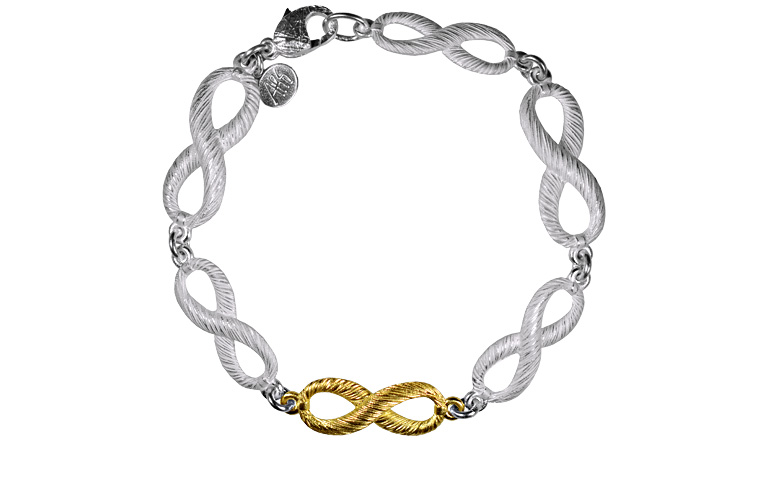 14307-bracelet, silver 925 with gold 750