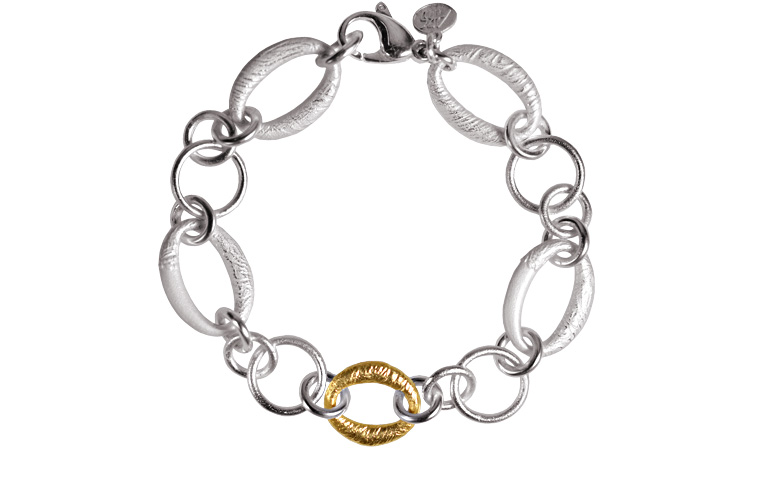 14308-bracelet, silver 925 with gold 750