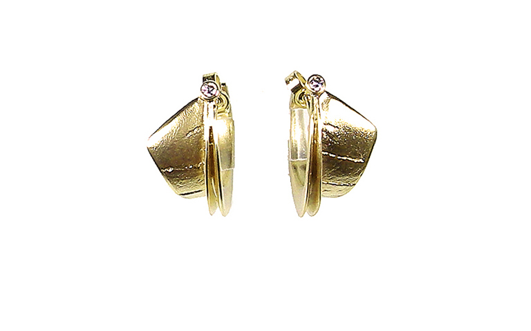 07142-earrings, gold 750 and brilliant