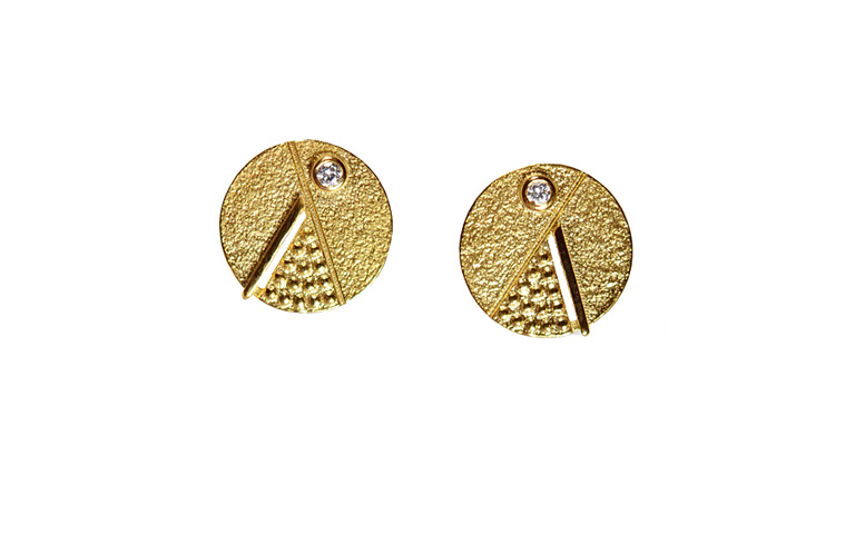 07350-earrings, gold 750 and brilliants