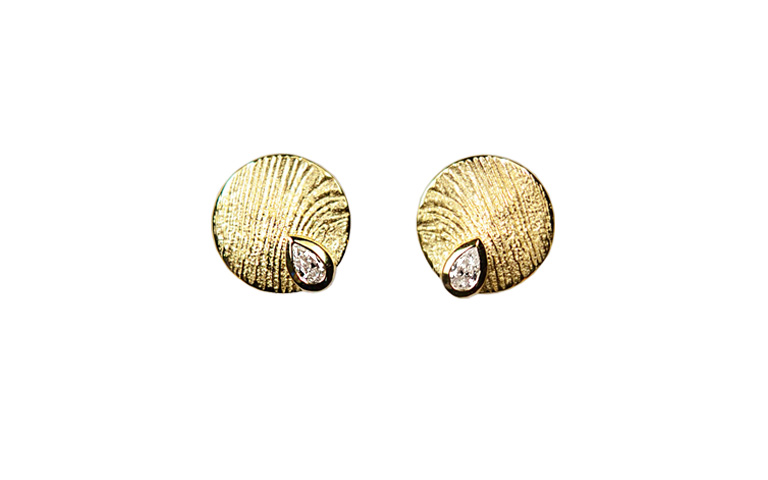 07365-earrings, gold 750 with brillants