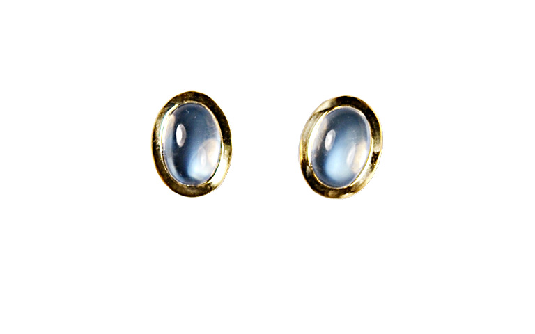 07370-earrings, gold 750 with moonstone