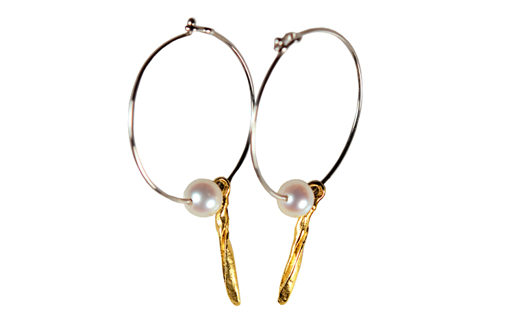07410-earings, platinum 950, gold 750 with pearls