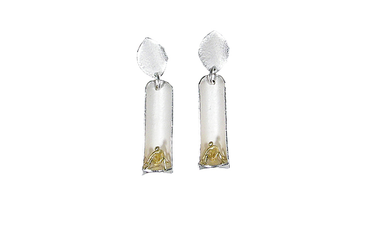15350-earrings, silver 925 and gold 750