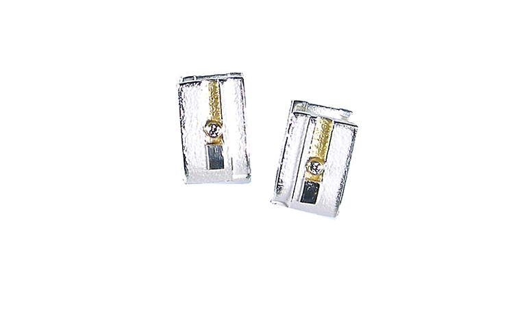 15402-earrings, silver 925 and gold 750 and brilliants