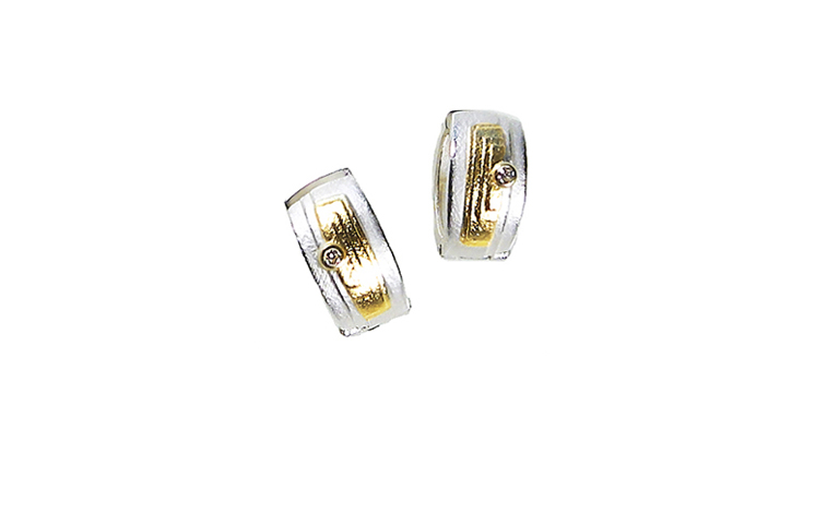 15408-earrings, silver 925 and gold 750 with brilliants