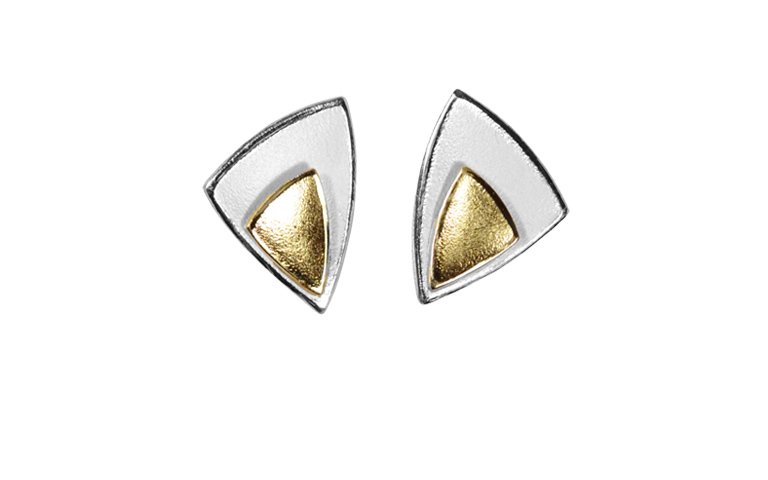 15431-earrings, silver 925 with gold 750