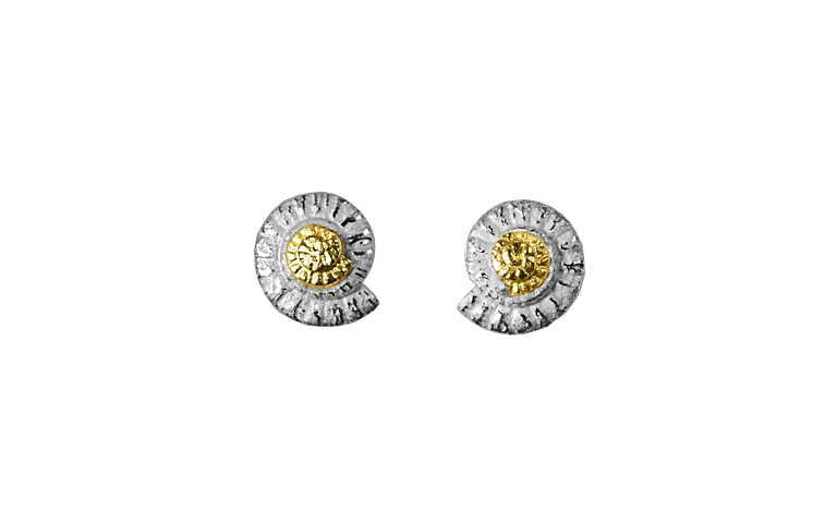 15449-earrings, silver 925 and gold 750