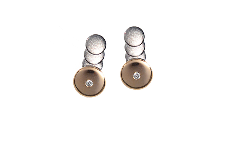 47345-earrings, white and rose gold 750 and brilliants