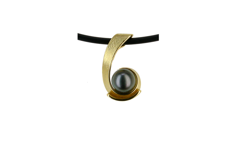 01040-necklace, gold 750, Tahiti pearl 