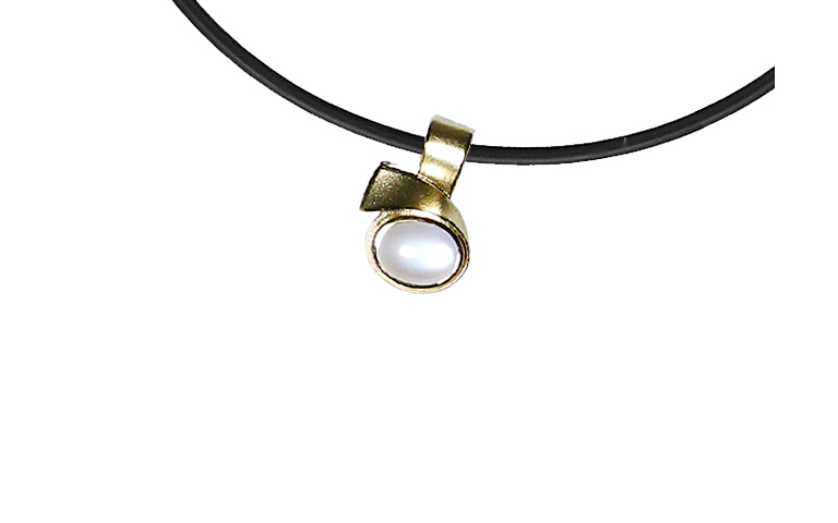 01045-necklace, gold 750, pearl