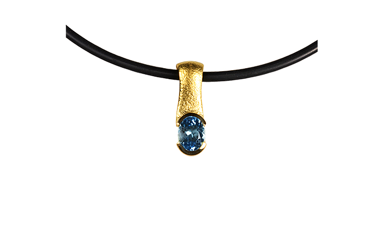 01079-necklace, gold 750 qnd aquamarine