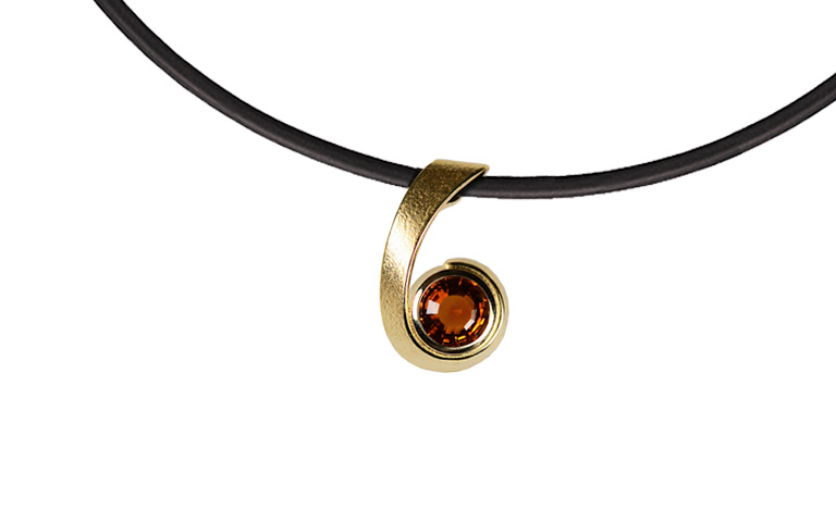01092-necklace, gold 750 with citrine