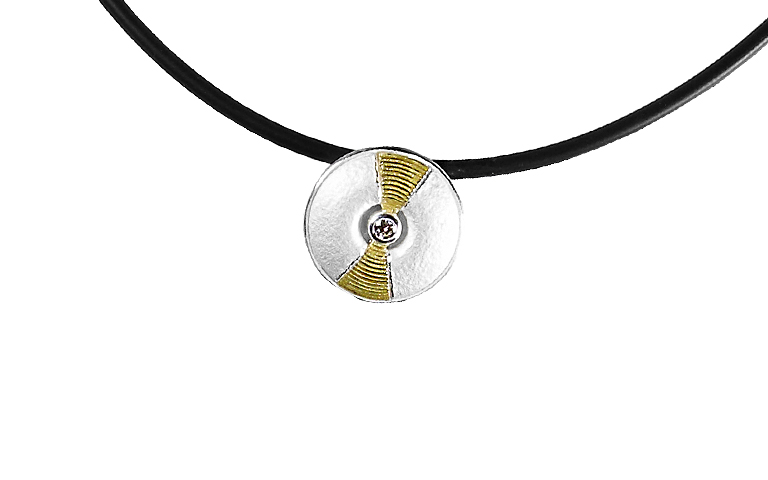 11601-necklace, silver 925 with gold 750 with brilliant